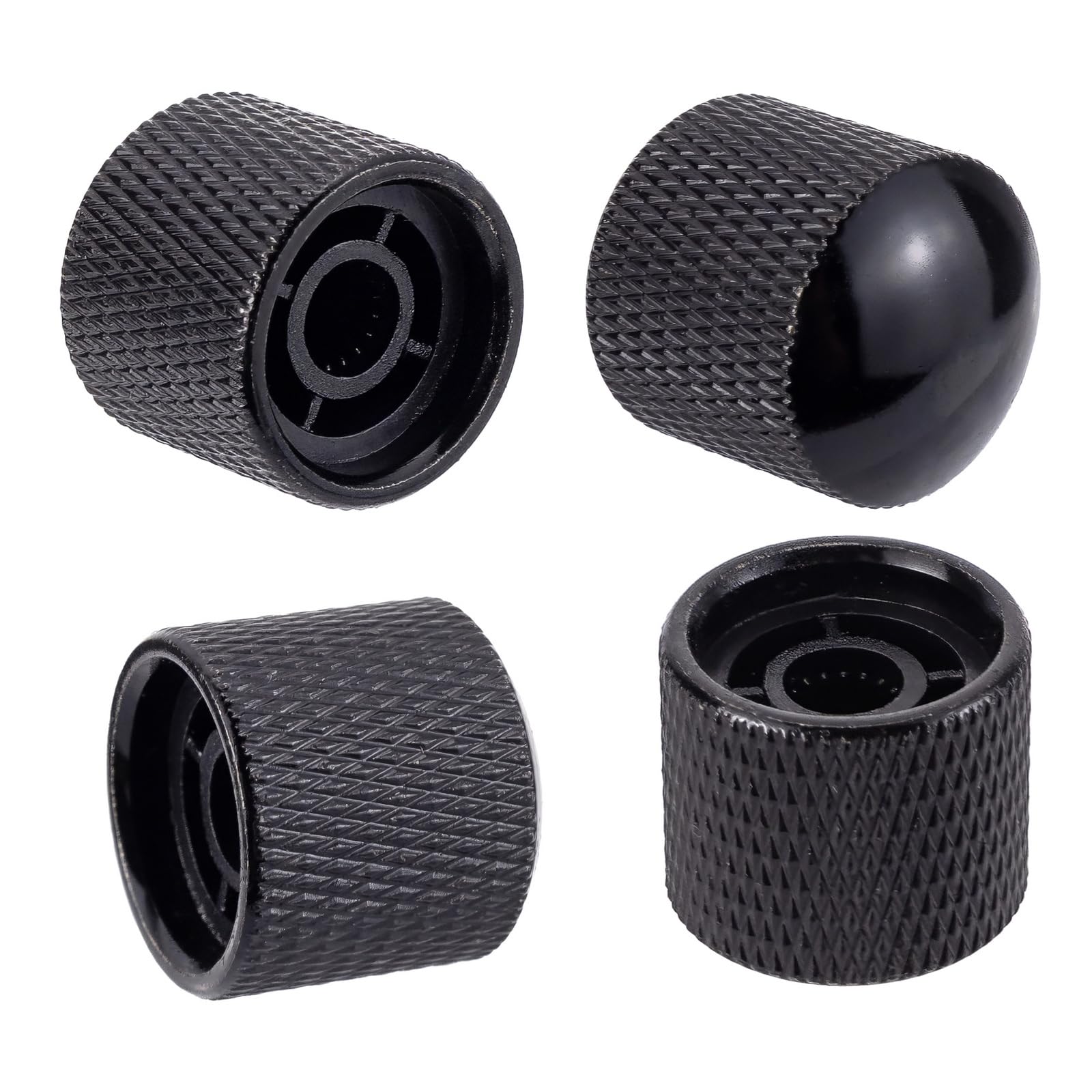 4Pcs Black Metal Guitar Control Knob Volume Tone Control Dome Knobs Guitar Bass Parts