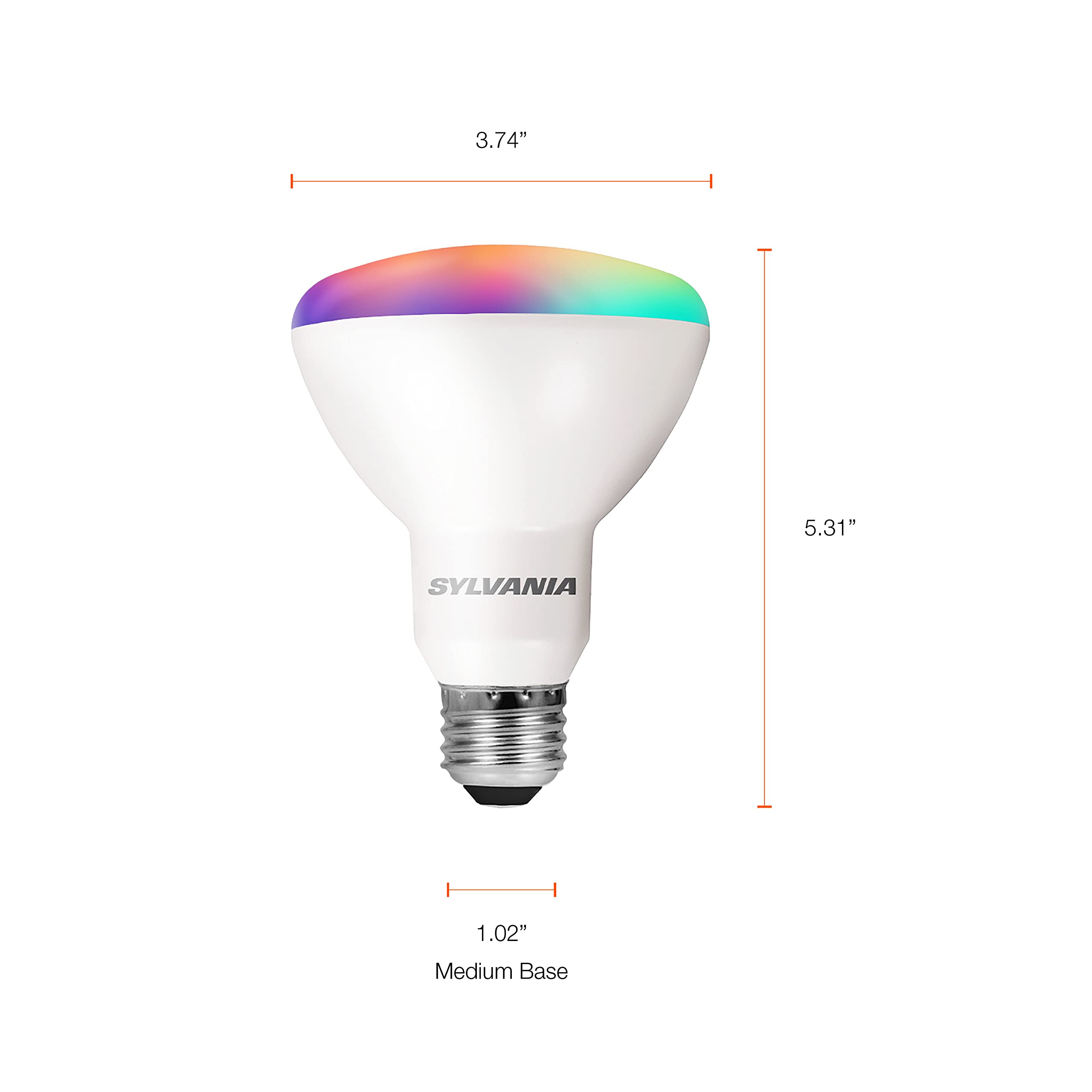 SYLVANIA SMART+ ZigBee Full Color and Tunable White BR30 LED Bulb, Works with SmartThings, Wink, and Amazon Echo Plus, Hub Needed for Amazon Alexa and Google Assistant, 1 pack