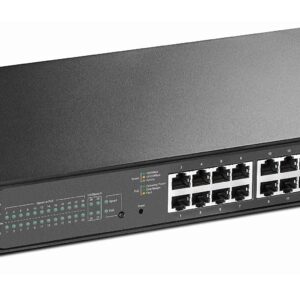 TP-Link 24 Port gigabit PoE switch | 24 PoE+ Port @192W, w/ 4 SFP Slots | Smart Managed | Limited Lifetime Protection | Support L2/L3/L4 QoS, IGMP and LAG | IPv6 and Static Routing (T1600G-28PS)