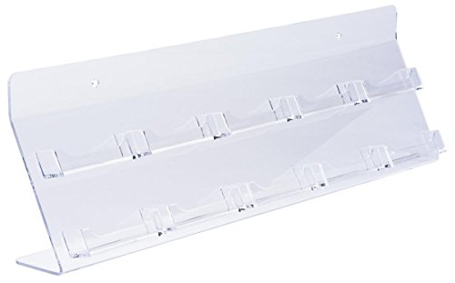 Displays2go BC10CL Tabletop or Countertop Business Card Rack, Slant Back Design with 10 Pockets, Clear