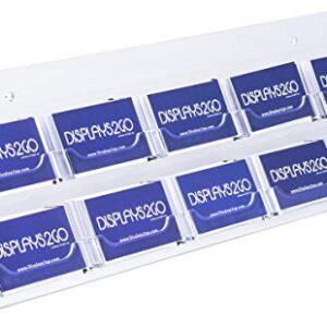 Displays2go BC10CL Tabletop or Countertop Business Card Rack, Slant Back Design with 10 Pockets, Clear