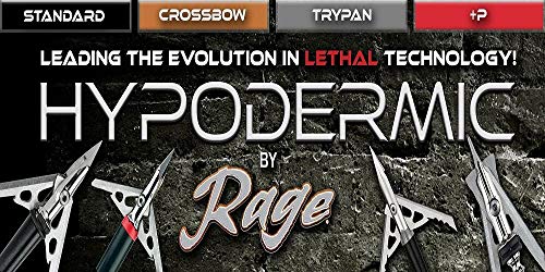 RAGE Hypodermic Crossbow Broadhead, 100g, Multi (39600),silver