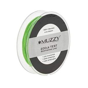 Muzzy 1078 Bow Fishing Line Lime Green 200 Braided 100' Spool