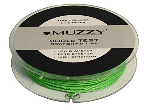 Muzzy 1078 Bow Fishing Line Lime Green 200 Braided 100' Spool