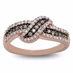 1/2 CTTW Sterling Silver White & Brown diamond ring