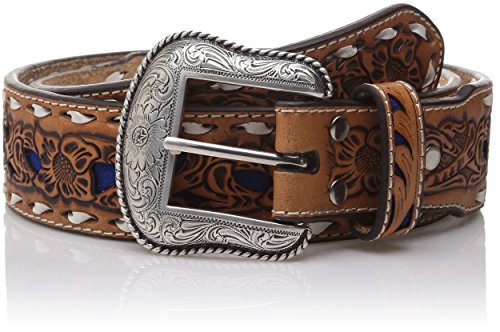 Nocona Men's Natural Blue Wide Buckstitch, 44