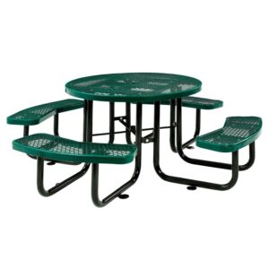 global industrial 46" expanded metal round picnic table, green