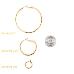 Lifetime Jewelry Hoop Earrings for Women and Men 24k Real Gold Plated (Gold)