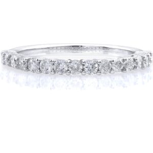 Kobelli Straight Diamond Band 1/2 carat (ctw) in 14kt Gold, White Gold, Size 5.5