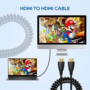 UCEC 4k Full HDMI to Full HDMI Coiled Cable for Atomos Compatible for Ninja Star Recorder(11.8 inch-17.7 inch)