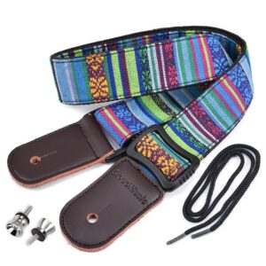 cloudmusic ukulele strap tenor concert soprano baritone coloful hawaii floral patterns for adult size kids(national blue)