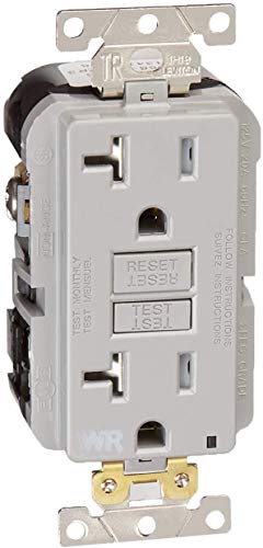 Leviton G5362-WTG 20A-125V Extra-Heavy Duty Industrial Grade Weather/Tamper-Resistant Duplex Self-Test GFCI Receptacle, 1.74 x 1.36 x 4.05 inches, Gray, 20-Amp