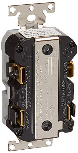 Leviton G5362-WTG 20A-125V Extra-Heavy Duty Industrial Grade Weather/Tamper-Resistant Duplex Self-Test GFCI Receptacle, 1.74 x 1.36 x 4.05 inches, Gray, 20-Amp