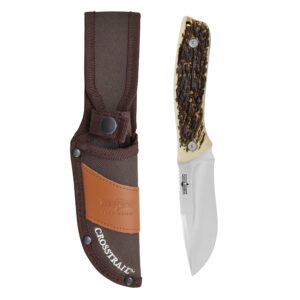 Camillus Western Crosstrail 9" Drop Point Blade Durable Corrosion-Resistant 420 Stainless Steel Hunting Hiking Fishing Camping Full Tang Fixed Blade Knife with Protective Sheath