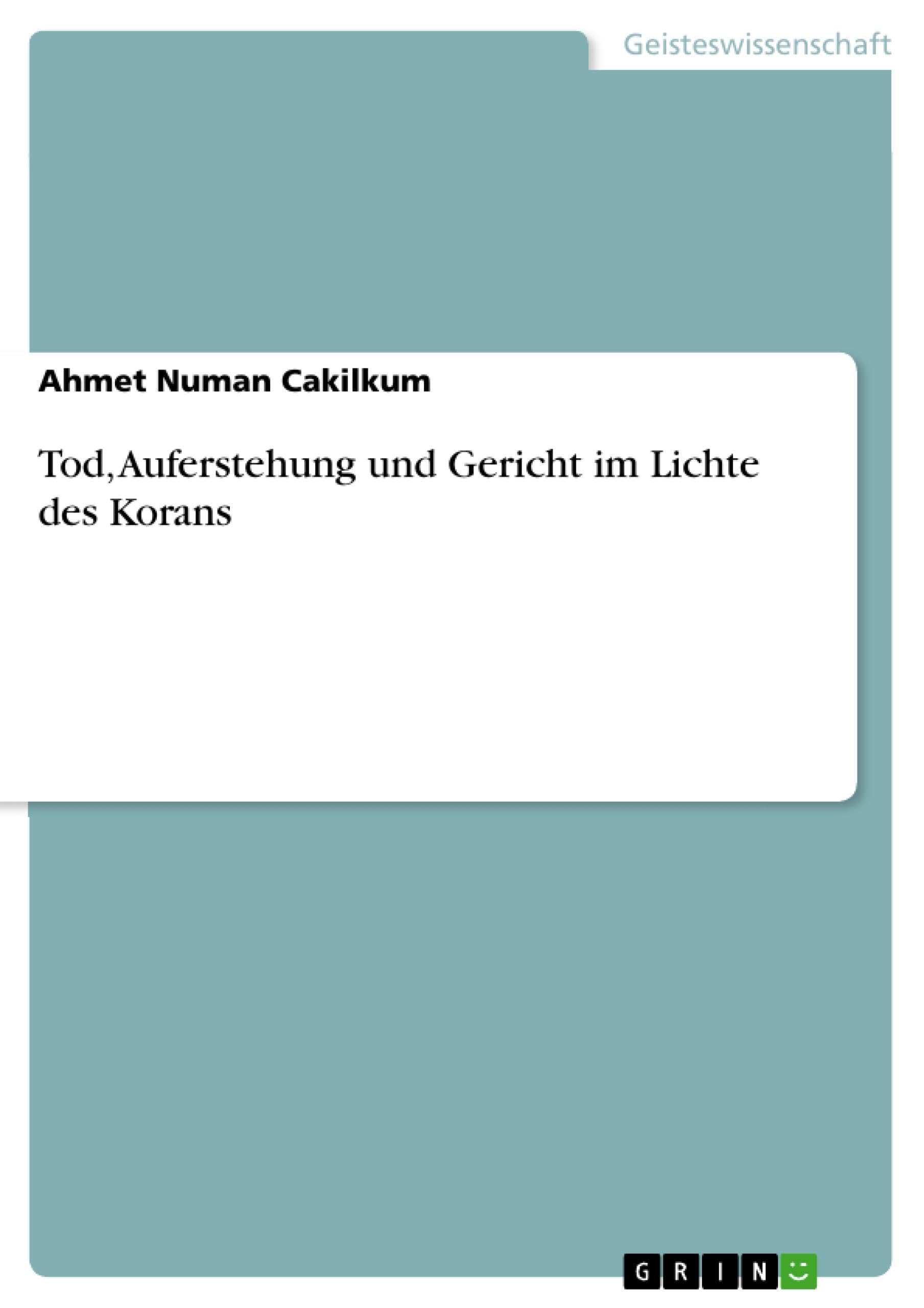 Tod, Auferstehung und Gericht im Lichte des Korans (German Edition)