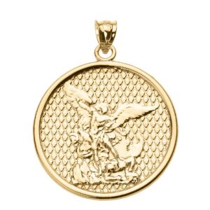 10k Yellow Gold Saint Michael Pendant