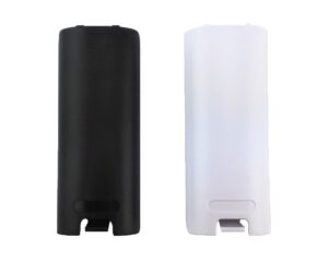 yueton 2pcs black and white replacement battery back door cover shell for nintendo wii remote controller