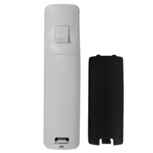 yueton 2pcs Black and White Replacement Battery Back Door Cover Shell for Nintendo Wii Remote Controller