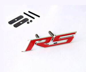 yoaoo 1x oem grille rs r s emblem badge 3d logo allloy compatible with camaro series red