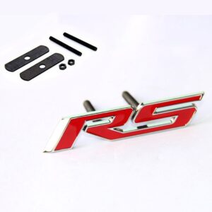 Yoaoo 1x OEM Grille Rs R S Emblem Badge 3D Logo Allloy Compatible with Camaro Series Red