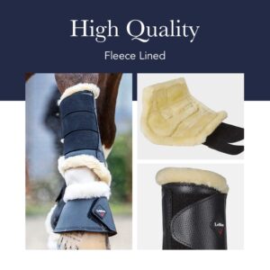 LeMieux Fleece Lined Brushing Horse Boots - Protective Gear and Training Equipment - Equine Boots, Wraps & Accessories (White - XLarge)