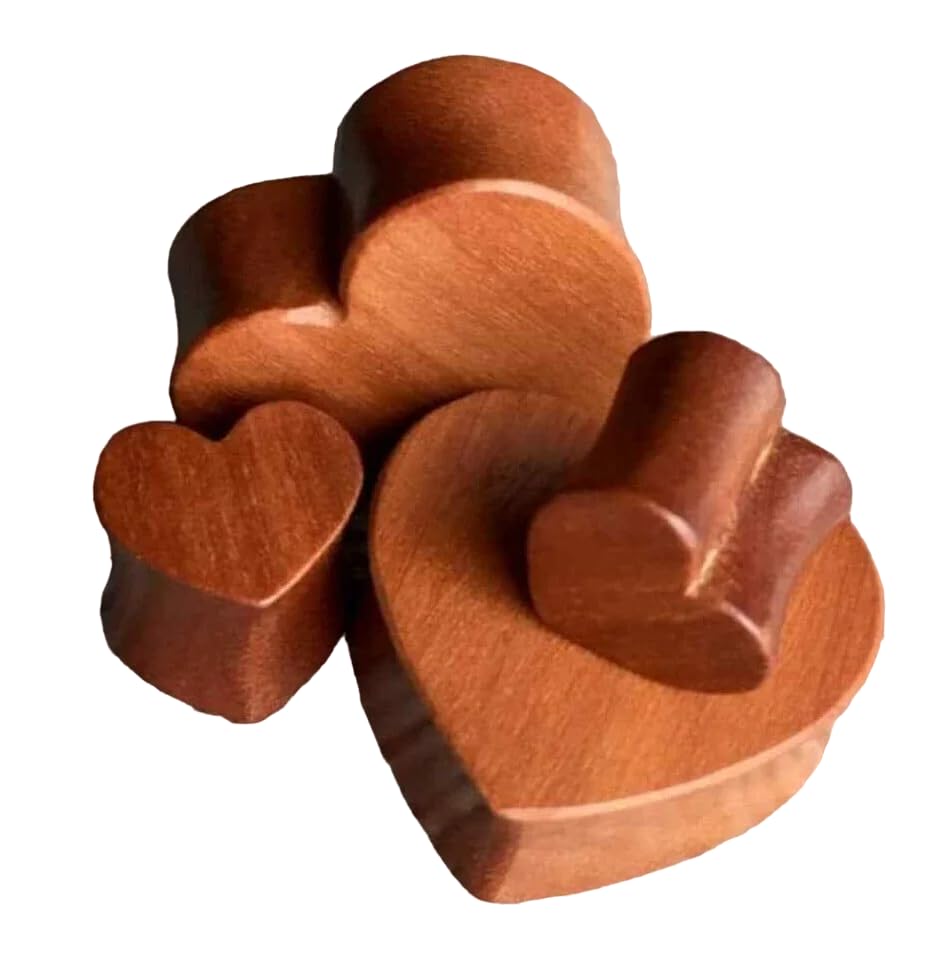 Lobal Domination PAIR of Heart Organic Red Cherry Wood Ear Plugs Earlets Gauges (1/2" (12mm))