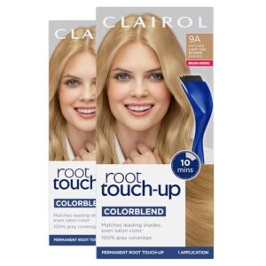 clairol root touch-up by nice'n easy permanent hair dye, 9a light ash blonde hair color, pack of 2