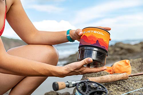 Jetboil MiniMo Camping and Backpacking Stove Cooking System with Adjustable Heat Control (Sunset)