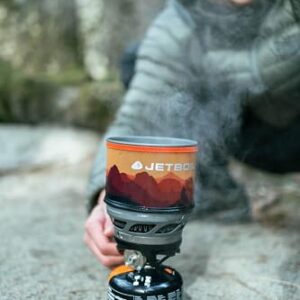 Jetboil MiniMo Camping and Backpacking Stove Cooking System with Adjustable Heat Control (Sunset)