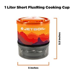 Jetboil MiniMo Camping and Backpacking Stove Cooking System with Adjustable Heat Control (Sunset)