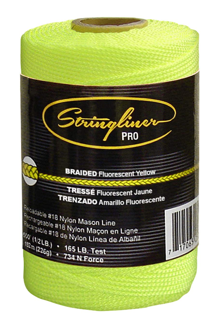 Stringliner Braided Mason Line Replacement Roll Contractor Pack 500' - Fluorescent Yellow (Pack of 6) - SL35465CPK