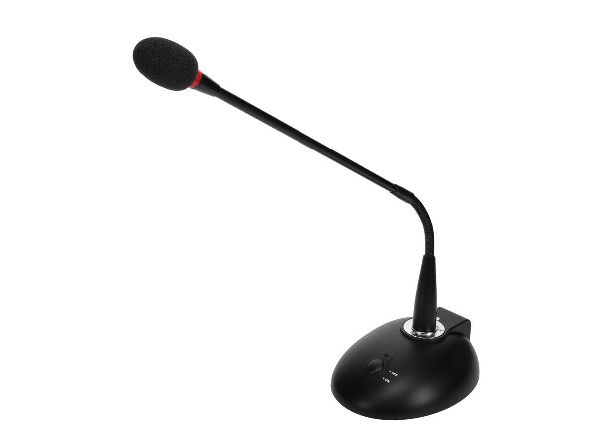 Monoprice Commercial Audio Desktop Paging Microphone with On/Off Button (No Logo),Black