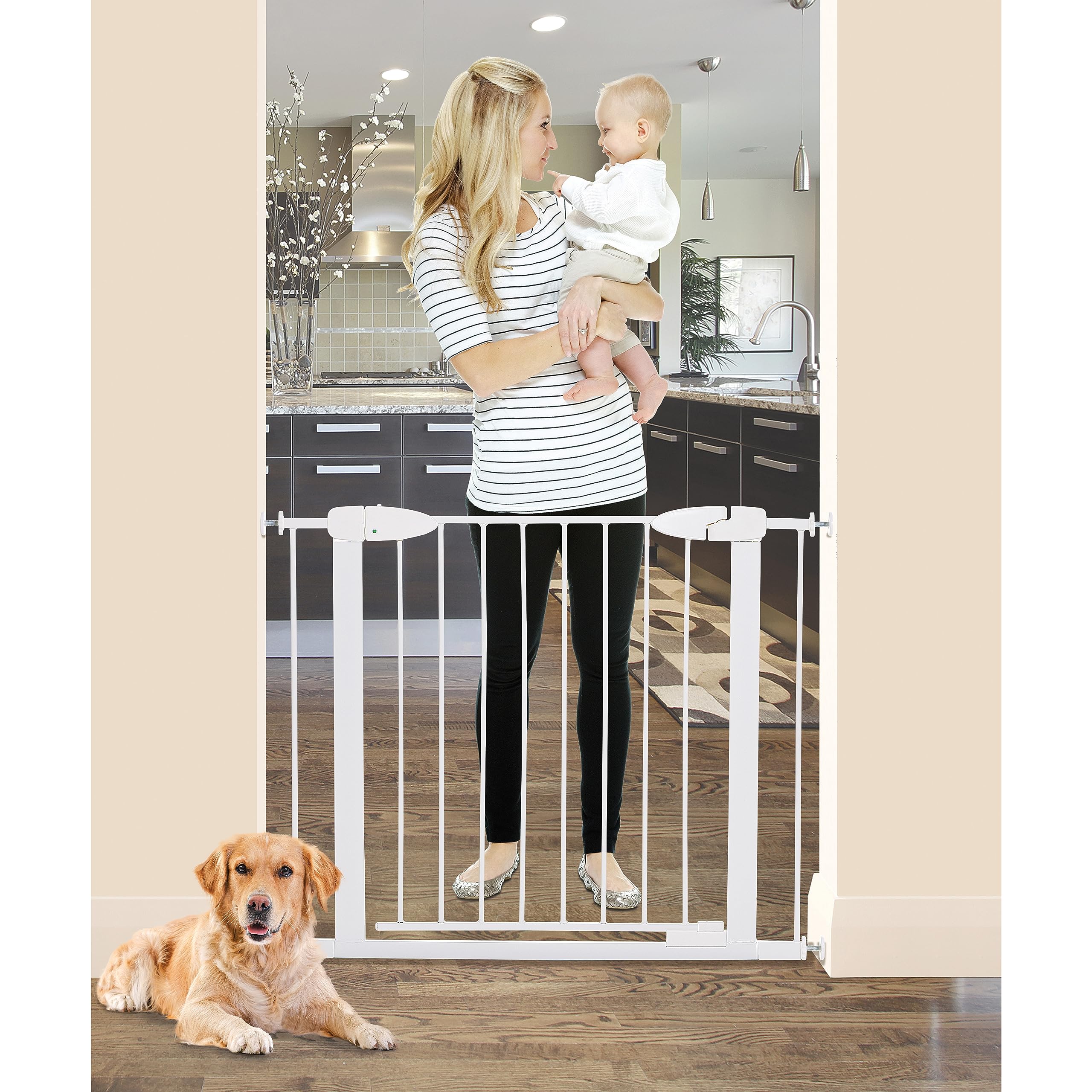 Dreambaby Boston Auto Close Gate with Ezy Check Indicator, White