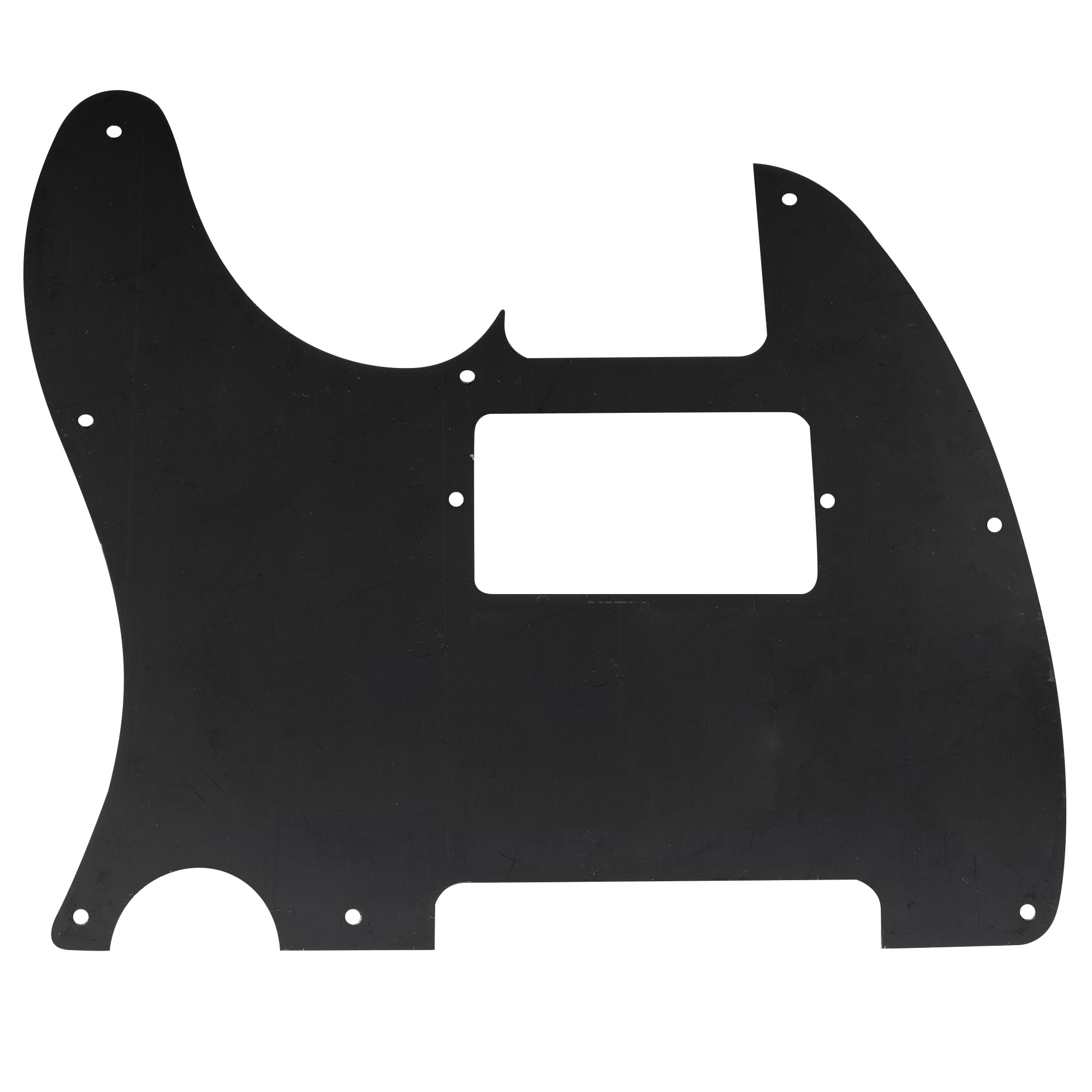 Musiclily 8 Hole Humbucker Tele Pickguard HH Scratch Plate for Fender American/Mexican Standard Telecaster Modern Style Electric Guitar, 3 Ply Black