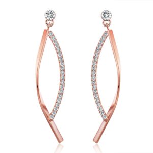 sbling 18k rose gold plated cubic zirconia drop earrings (1.5 cttw)