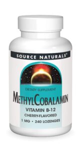 source naturals methylcobalamin vitmain b-12 cherry-flavored, 1 mg - 240 lozenges