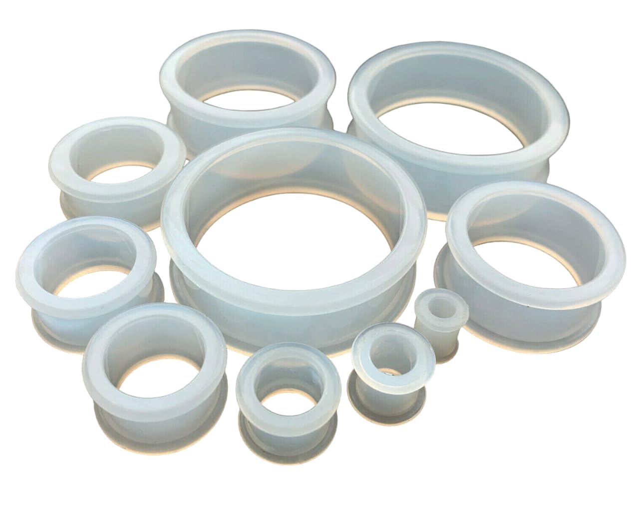 Lobal Domination PAIR of Clear Soft Silicone Ear Tunnels Plugs - up to size 50mm! (1&3/4" (44mm))