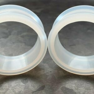 Lobal Domination PAIR of Clear Soft Silicone Ear Tunnels Plugs - up to size 50mm! (1&3/4" (44mm))