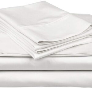 Egyptian Cotton Factory Outlet Store 21 Inches Extra Deep Pocket - 1000 Thread Count Egyptian Cotton Four (4) Piece Bed Sheet Set, 1000Tc, Queen, Solid White