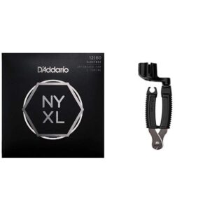 d'addario nyxl1260 electric guitar strings, extra heavy, 12-60 and pro-winder string cutter bundle