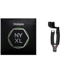 d'addario nyxl1156 electric guitar strings, medium top/extra-heavy bottom, 11-56 and pro-winder string cutter bundle