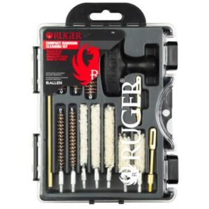 allen company ruger handgun cleaning kit with case - pistol cleaner - 15-piece - gun accessories for men and women-black/grey