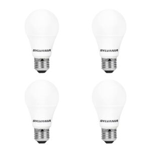 SYLVANIA LED Light Bulb, 40W Equivalent A19, Efficient 6W, Medium Base, Frosted Finish, 450 Lumens, Daylight - 4 Pack (74084)