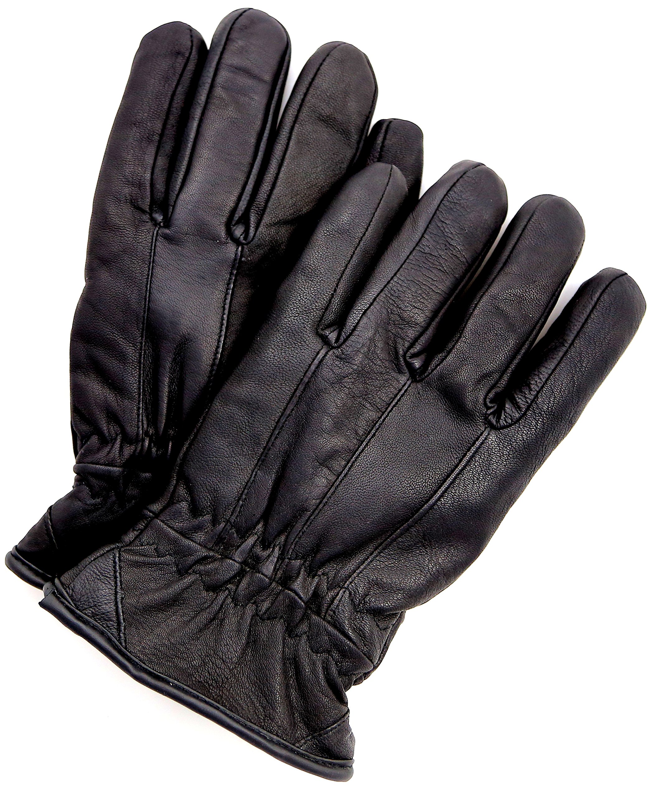 Riparo Mens Genuine Leather Insulated Winter Gloves (Large, Black)