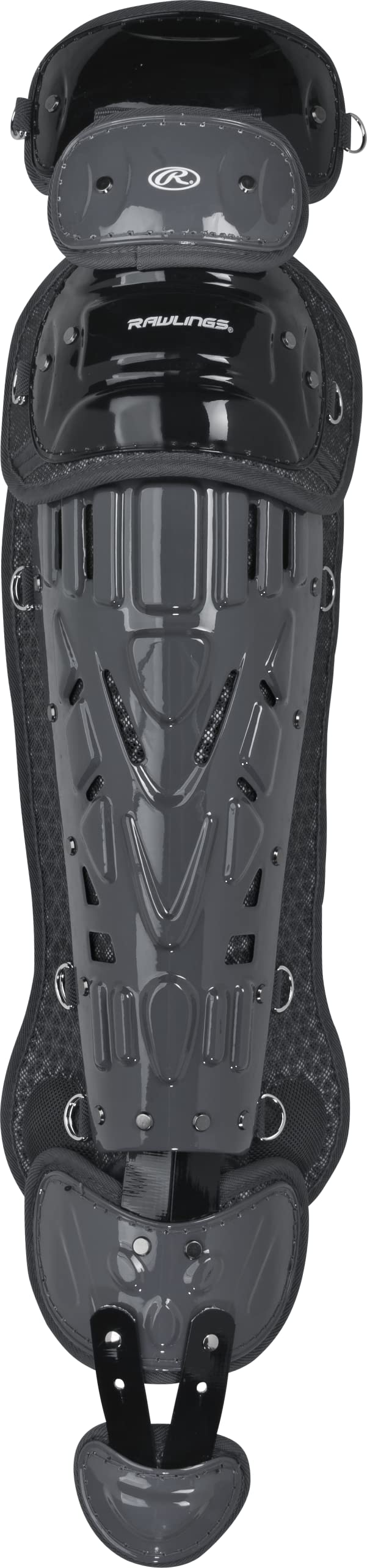 Rawlings | VELO Catcher's Leg Gaurds | Baseball | Intermediate 15.5" | Black/Graphite