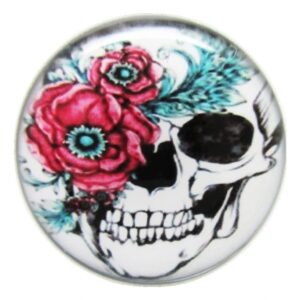 Pierced Republic Flower & Skull Stainless Steel Ear Plugs - Screw on - New *Pair* (0 Gauge (8mm))