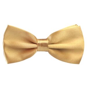 alizeal men's pre-tied adjustable length solid color tuxedo party bow tie, champagne