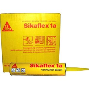 sika, sikaflex 1a, one part polyurethane caulk, elastomeric construction sealant / adhesive, premium grade high performance, moisture-cured, non-sag, horizontal, 10.3 fl oz, color: black, six pack