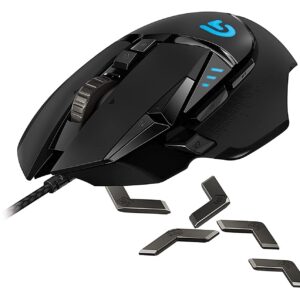 Logitech G502 Proteus Spectrum RGB Tunable Gaming Mouse, 12,000 DPI On-The-Fly DPI Shifting, Personalized Weight and Balance Tuning with (5) 3.6g Weights, 11 Programmable Buttons