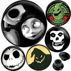 5/8 plugs ears gauges plugs tunnels double flared nightmare before christmas 5/8 gauge 5/8 16mm